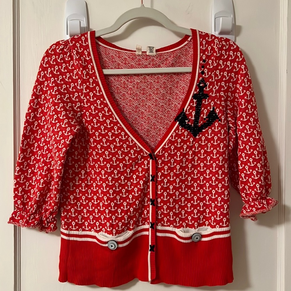 Vintage Anthropologie Anchor Cardigan